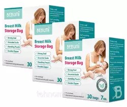 Три комплекта пакетов для хранения грудного молока Bebumi (90 штук)