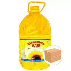 Масло подсолнечное рафинированное ТМ Винницкое, 1 ящик 15 л Масло подсолнечное рафинированное ТМ Винницкое, 1 ящик 15 л