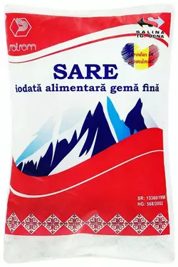 Соль пищевая каменная, йодированная 1кг (Румыния) Соль пищевая каменная, йодированная 1кг (Румыния)