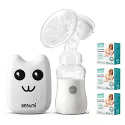 Электрический  молокоотсос Bebumi BS Eco (B white) с силиконовой соской  + пакеты для хранения грудного молока Электрический  молокоотсос Bebumi BS Eco (B white) с силиконовой соской  + пакеты для хранения грудного молока