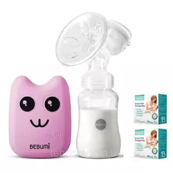 Электрический  молокоотсос Bebumi BS Eco (B pink) с силиконовой соской + пакеты для хранения грудного молока Электрический  молокоотсос Bebumi BS Eco (B pink) с силиконовой соской + пакеты для хранения грудного молока