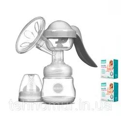 Ручной молокоотсос Bebumi BM Pro (white) + силиконовая массажная насадка + пакеты для хранения грудного молока Ручной молокоотсос Bebumi BM Pro (white) + силиконовая массажная насадка + пакеты для хранения грудного молока
