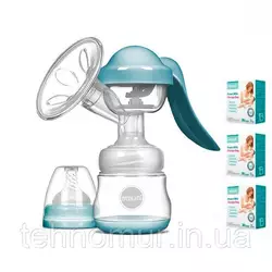 Ручной молокоотсос Bebumi BM Pro (blue) + силиконовая массажная насадка + пакеты для хранения грудного молока Ручной молокоотсос Bebumi BM Pro (blue) + силиконовая массажная насадка + пакеты для хранения грудного молока
