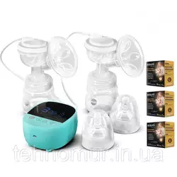 Электрический двойной двухфазный  молокоотсос Bebumi BD1 (blue) с силиконовой соской + пакеты для молока Электрический двойной двухфазный  молокоотсос Bebumi BD1 (blue) с силиконовой соской + пакеты для молока