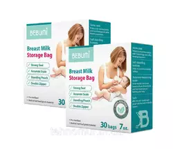 Два комплекта пакетов для хранения грудного молока Bebumi (60 штук) Два комплекта пакетов для хранения грудного молока Bebumi (60 штук)