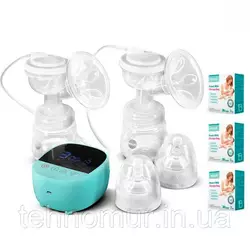 Электрический двойной двухфазный  молокоотсос Bebumi BD1 (blue) с силиконовой соской + пакеты для молока Электрический двойной двухфазный  молокоотсос Bebumi BD1 (blue) с силиконовой соской + пакеты для молока