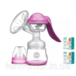 Ручной молокоотсос Bebumi BM Pro (pink) + силиконовая массажная насадка + пакеты для хранения грудного молока Ручной молокоотсос Bebumi BM Pro (pink) + силиконовая массажная насадка + пакеты для хранения грудного молока