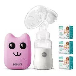 Электрический  молокоотсос Bebumi BS Eco (B pink) с силиконовой соской + пакеты для хранения грудного молока Электрический  молокоотсос Bebumi BS Eco (B pink) с силиконовой соской + пакеты для хранения грудного молока