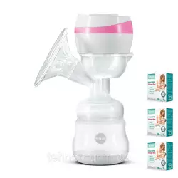 Электрический двухфазный  молокоотсос Bebumi BS1 (pink) с силиконовой соской + пакеты для хранения молока Электрический двухфазный  молокоотсос Bebumi BS1 (pink) с силиконовой соской + пакеты для хранения молока