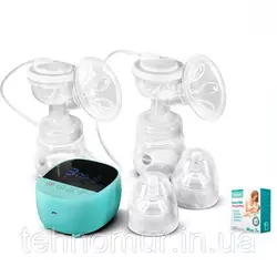 Электрический двойной двухфазный  молокоотсос Bebumi BD1 (blue) с силиконовой соской + пакеты для молока Электрический двойной двухфазный  молокоотсос Bebumi BD1 (blue) с силиконовой соской + пакеты для молока