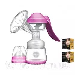 Ручной молокоотсос Bebumi BM Pro (pink) + силиконовая массажная насадка + пакеты для хранения грудного молока Ручной молокоотсос Bebumi BM Pro (pink) + силиконовая массажная насадка + пакеты для хранения грудного молока