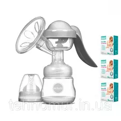 Ручной молокоотсос Bebumi BM Pro (white) + силиконовая массажная насадка + пакеты для хранения грудного молока Ручной молокоотсос Bebumi BM Pro (white) + силиконовая массажная насадка + пакеты для хранения грудного молока