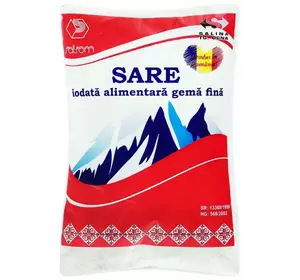Соль пищевая каменная, йодированная 1кг (Румыния) Соль пищевая каменная, йодированная 1кг (Румыния)