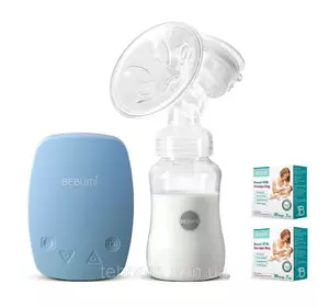 Электрический  молокоотсос Bebumi BS Eco (C blue) с силиконовой соской + пакеты для хранения грудного молока Электрический  молокоотсос Bebumi BS Eco (C blue) с силиконовой соской + пакеты для хранения грудного молока