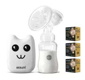 Электрический  молокоотсос Bebumi BS Eco (B white) с силиконовой соской  + пакеты для хранения грудного молока Электрический  молокоотсос Bebumi BS Eco (B white) с силиконовой соской  + пакеты для хранения грудного молока