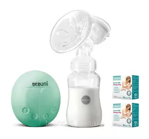 Электрический  молокоотсос Bebumi BS Eco (A green) с силиконовой соской + пакеты для хранения грудного молока Электрический  молокоотсос Bebumi BS Eco (A green) с силиконовой соской + пакеты для хранения грудного молока