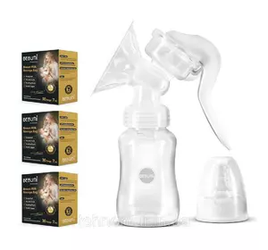 Ручной молокоотсос Bebumi BM1 + пакеты для хранения грудного молока Bebumi Pro 90 штук Ручной молокоотсос Bebumi BM1 + пакеты для хранения грудного молока Bebumi Pro 90 штук