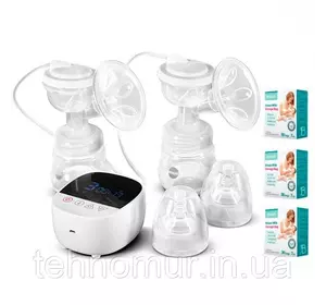 Электрический двойной двухфазный  молокоотсос Bebumi BD1 (white) с силиконовой соской + пакеты для молока Электрический двойной двухфазный  молокоотсос Bebumi BD1 (white) с силиконовой соской + пакеты для молока