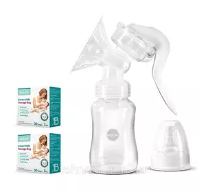 Ручной молокоотсос Bebumi BM1 + пакеты для хранения грудного молока Bebumi 60 штук Ручной молокоотсос Bebumi BM1 + пакеты для хранения грудного молока Bebumi 60 штук