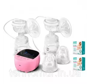Электрический двойной двухфазный  молокоотсос Bebumi BD1 (pink) с силиконовой соской + пакеты для молока Электрический двойной двухфазный  молокоотсос Bebumi BD1 (pink) с силиконовой соской + пакеты для молока