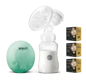 Электрический  молокоотсос Bebumi BS Eco (A green) с силиконовой соской + пакеты для хранения грудного молока Электрический  молокоотсос Bebumi BS Eco (A green) с силиконовой соской + пакеты для хранения грудного молока