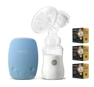Электрический  молокоотсос Bebumi BS Eco (C blue) с силиконовой соской + пакеты для хранения грудного молока Электрический  молокоотсос Bebumi BS Eco (C blue) с силиконовой соской + пакеты для хранения грудного молока