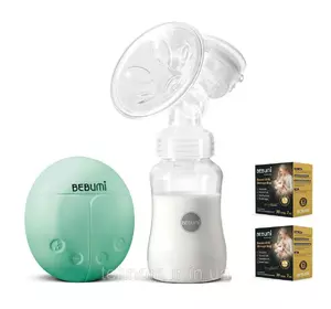 Электрический  молокоотсос Bebumi BS Eco (A green) с силиконовой соской + пакеты для хранения грудного молока