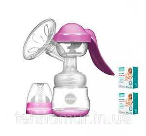Ручной молокоотсос Bebumi BM Pro (pink) + силиконовая массажная насадка + пакеты для хранения грудного молока