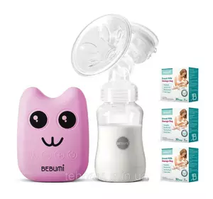 Электрический  молокоотсос Bebumi BS Eco (B pink) с силиконовой соской + пакеты для хранения грудного молока Электрический  молокоотсос Bebumi BS Eco (B pink) с силиконовой соской + пакеты для хранения грудного молока