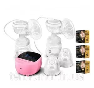 Электрический двойной двухфазный  молокоотсос Bebumi BD1 (pink) с силиконовой соской + пакеты для молока Электрический двойной двухфазный  молокоотсос Bebumi BD1 (pink) с силиконовой соской + пакеты для молока