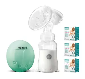Электрический  молокоотсос Bebumi BS Eco (A green) с силиконовой соской + пакеты для хранения грудного молока Электрический  молокоотсос Bebumi BS Eco (A green) с силиконовой соской + пакеты для хранения грудного молока