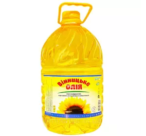 Масло подсолнечное рафинированное ТМ Винницкое, 5 л Масло подсолнечное рафинированное ТМ Винницкое, 5 л