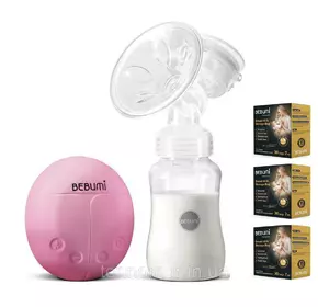 Электрический  молокоотсос Bebumi BS Eco (A pink) с силиконовой соской + пакеты для хранения грудного молока