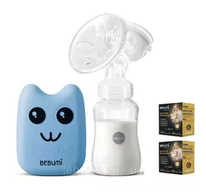 Электрический  молокоотсос Bebumi BS Eco (B blue) с силиконовой соской + пакеты для хранения грудного молока Электрический  молокоотсос Bebumi BS Eco (B blue) с силиконовой соской + пакеты для хранения грудного молока